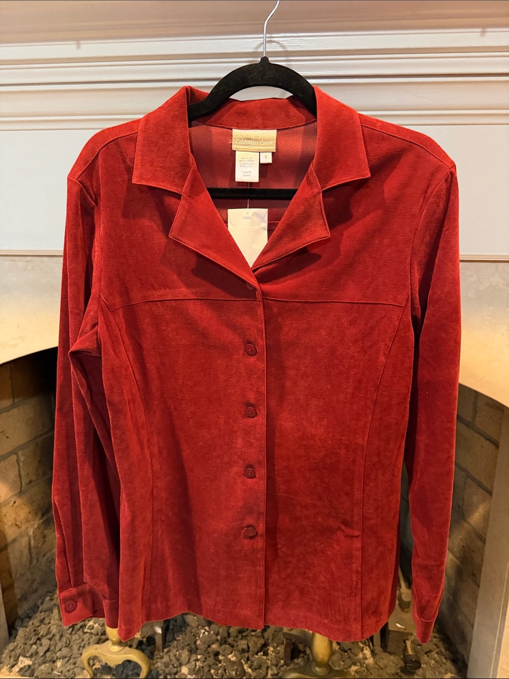 Coldwater Creek Rust Button-Front Suede Like Jacket